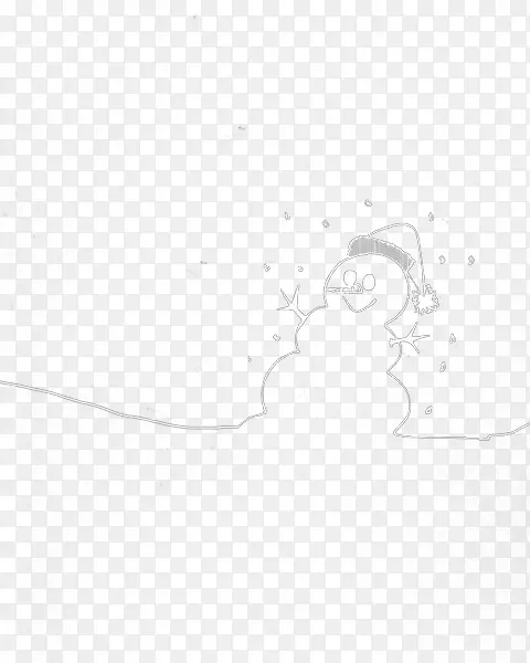 灰色线条雪人