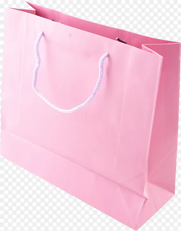 粉色购物纸袋手绘人物