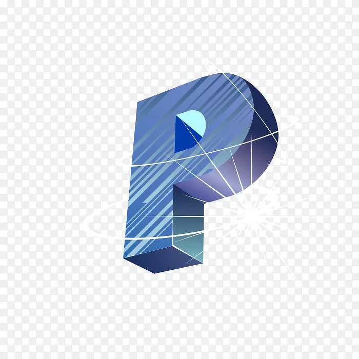 光晕立体字母P