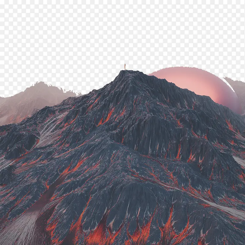 马上要喷发的火山图片