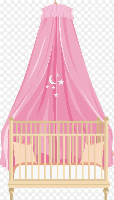 粉色母亲节婴儿床