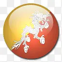 不丹国旗国圆形世界旗