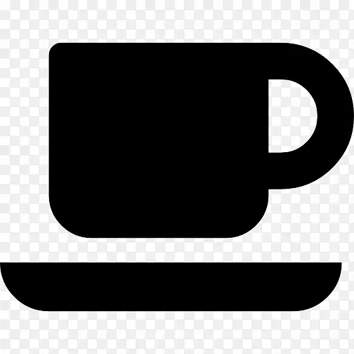 咖啡杯的盘子上黑色的轮廓图标