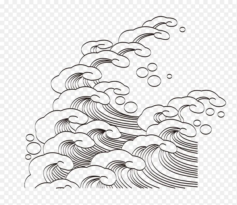 线描海浪波浪