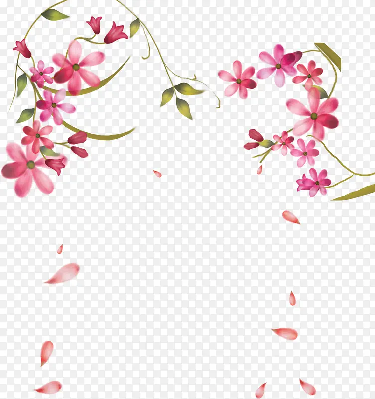 粉色缠绕花朵装饰