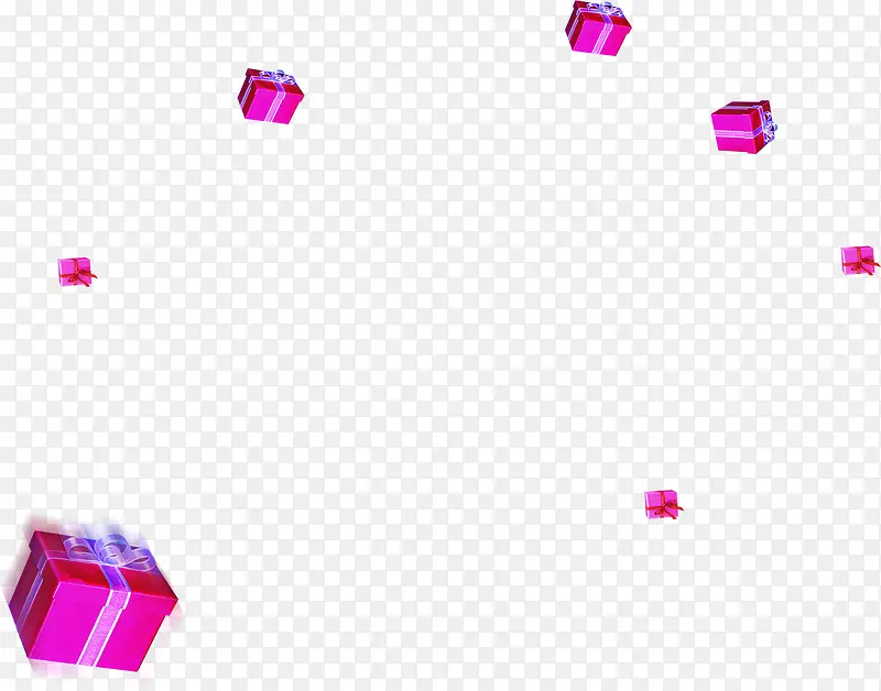 紫色卡通飞舞漂浮礼盒