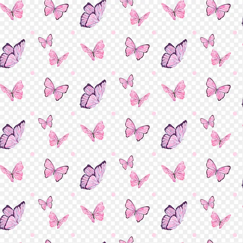粉色小清新蝴蝶矢量图
