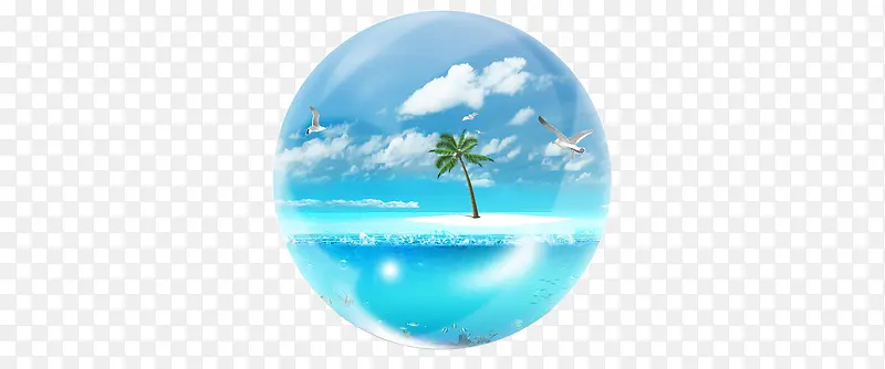 水晶玻璃海岛