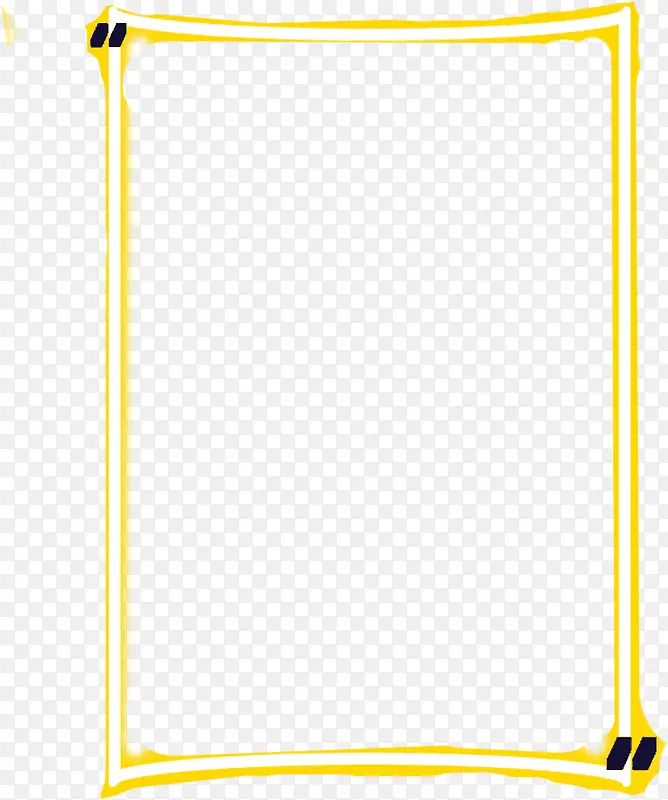 黄色简单的线框边框