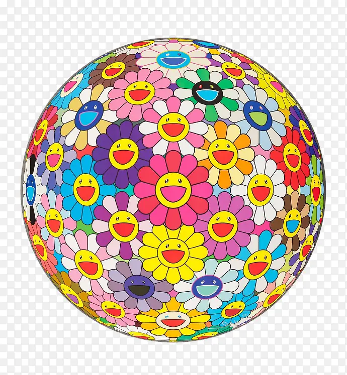 彩色向日葵图案水晶球