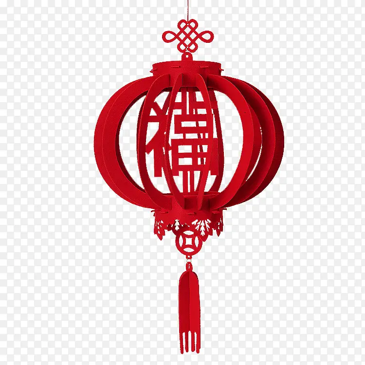 红色灯笼里的福字