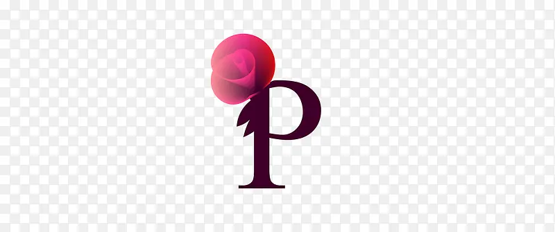 玫瑰花字母P图片
