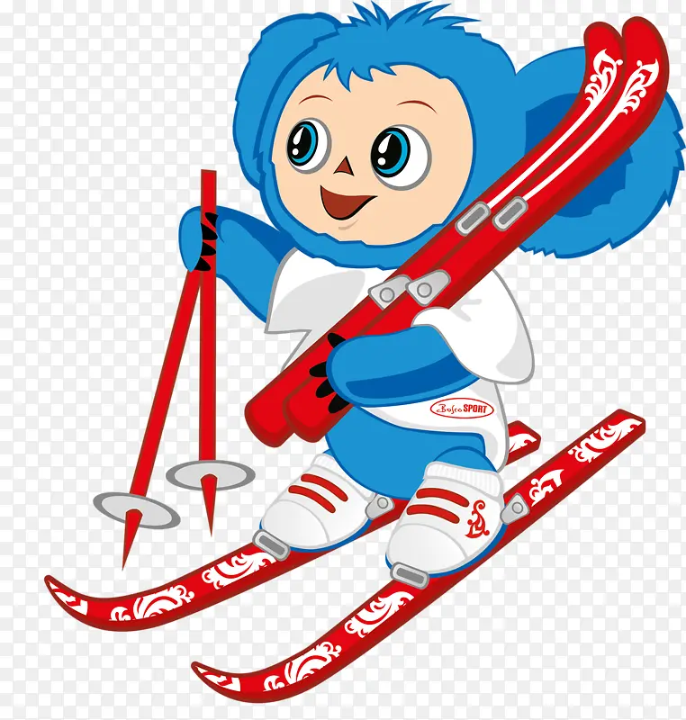 滑雪橇的小猴子