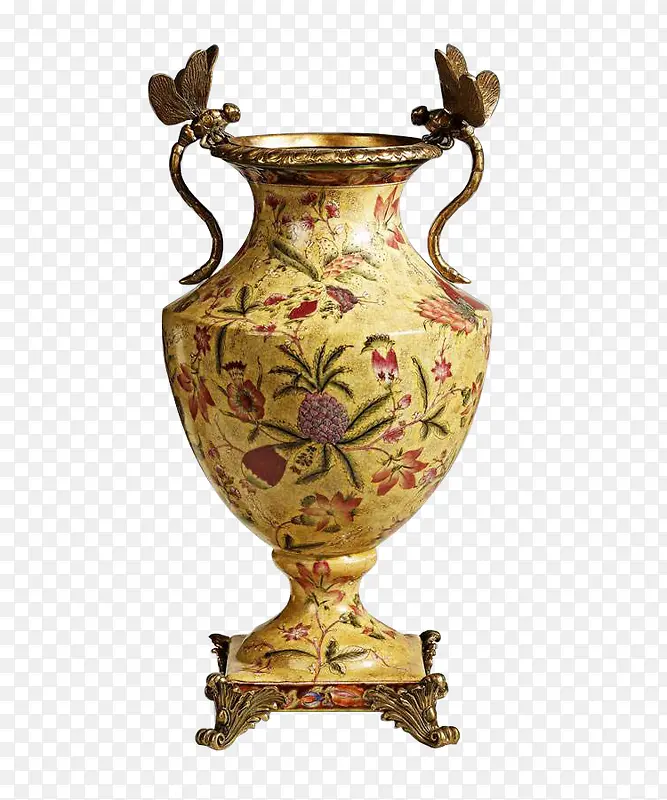 金色鎏金花纹装饰花瓶
