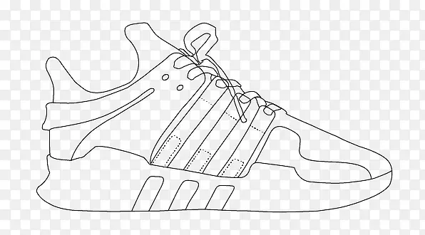 手绘线描的运动鞋