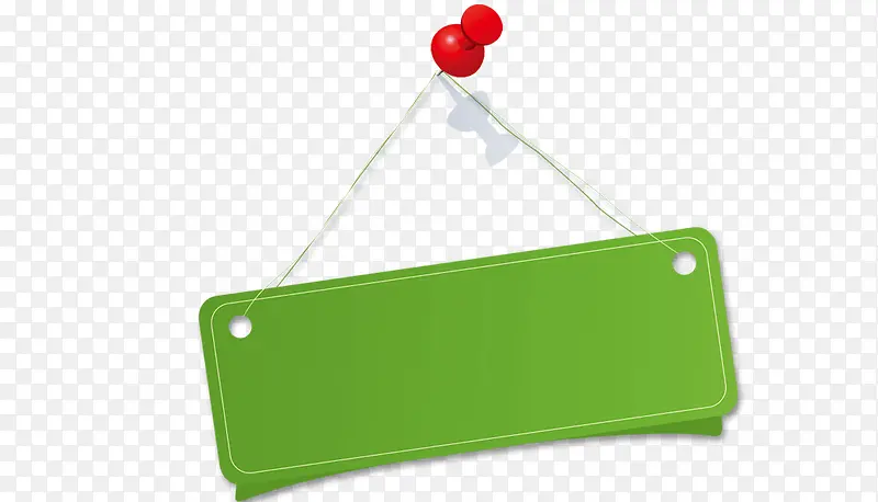 绿色卡通长方形木板效果