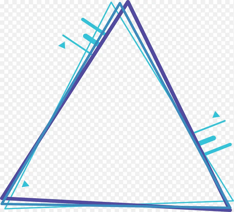 蓝色三角线性边框