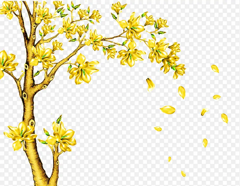 金色树木图案