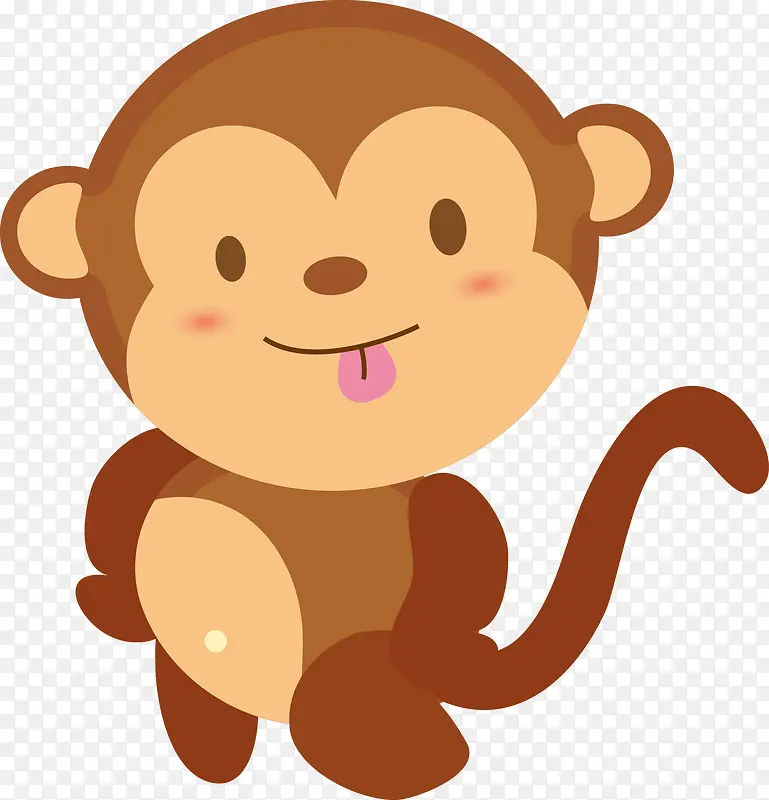 卡通猴宝宝猴子玩耍高清图片