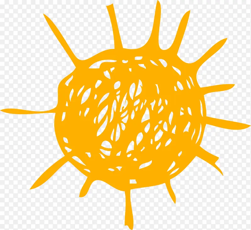 手绘黄色太阳