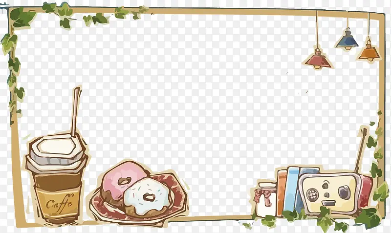 食物风格长框标题栏PNG