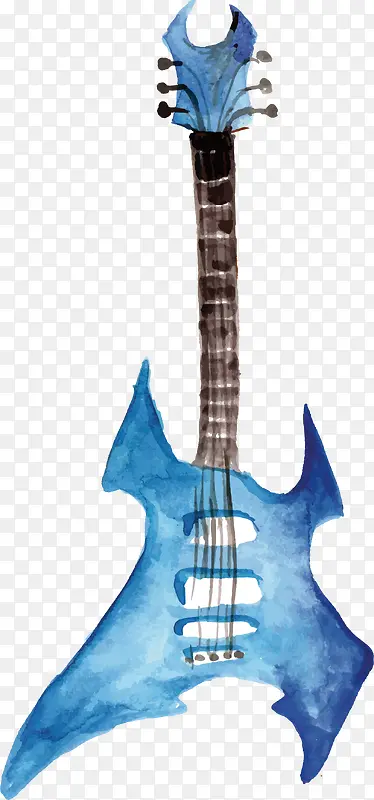 蓝色手绘吉他