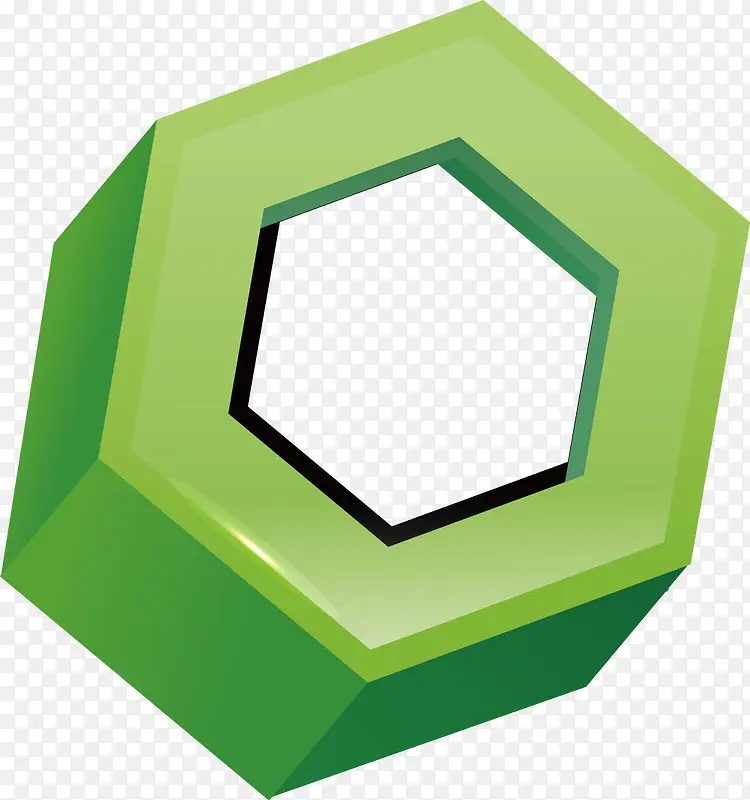 矢量创意设计绿色六角形不规则图