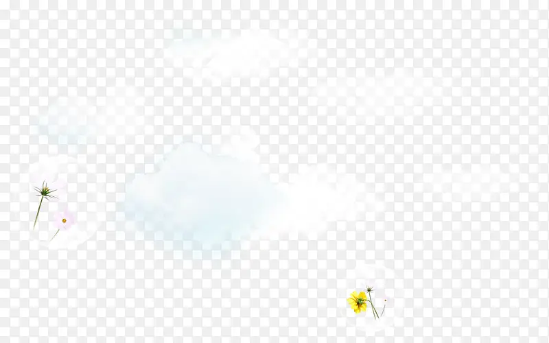 泡泡里面的花和云朵矢量图