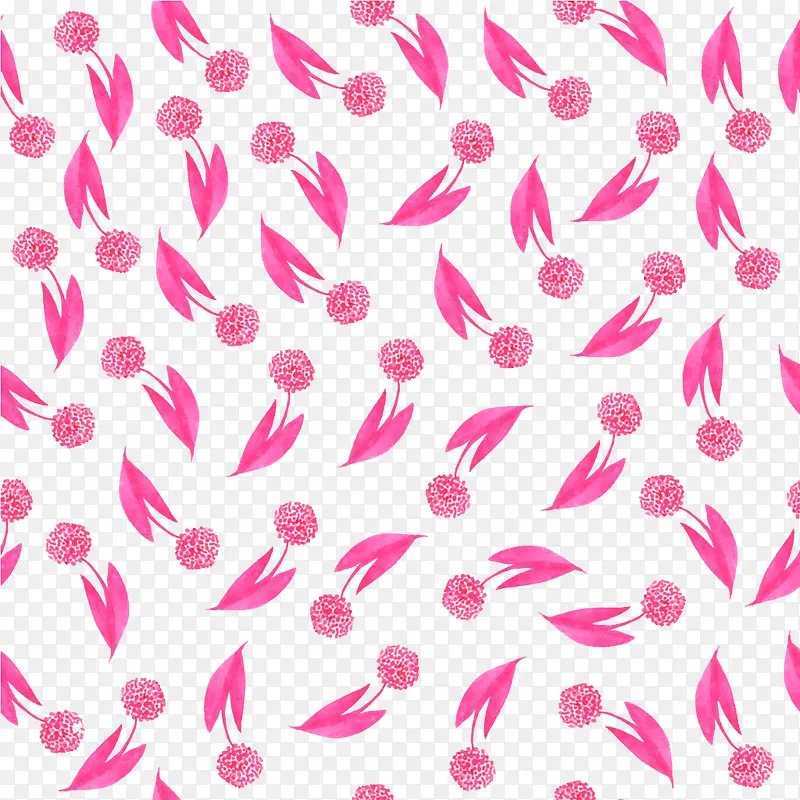 粉红水彩花卉