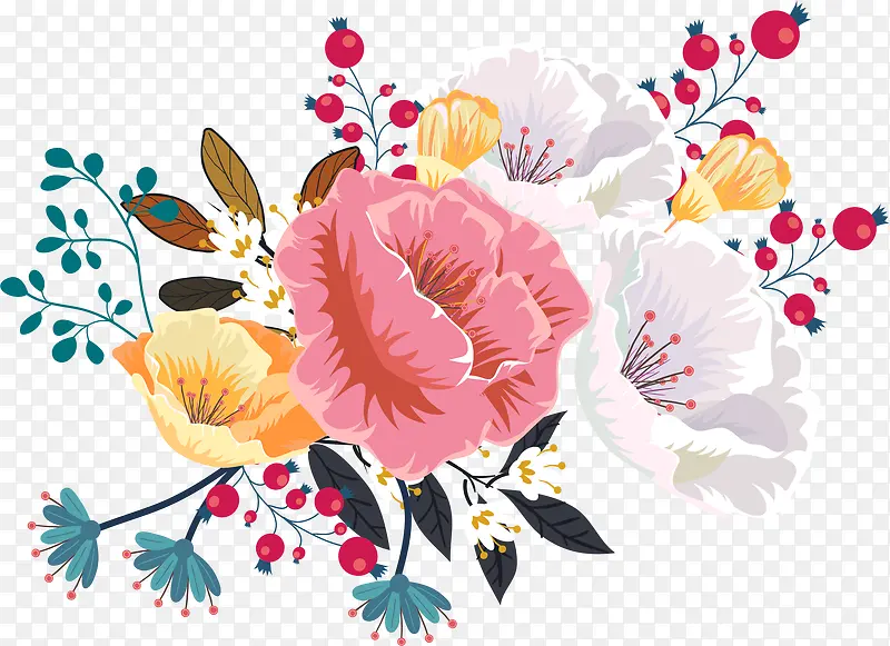 小清新花卉装饰图案