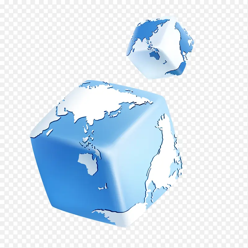 蓝色的方块地球图片