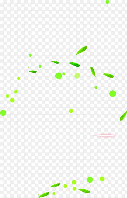 卡通绿叶飘浮圆形气泡