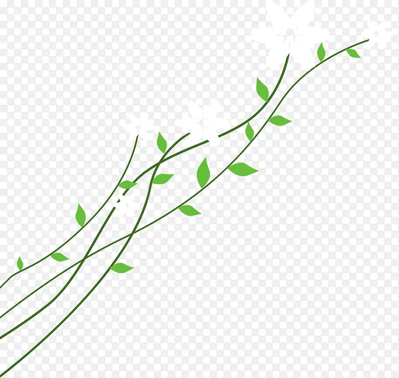 绿色枝条花朵欧式花纹