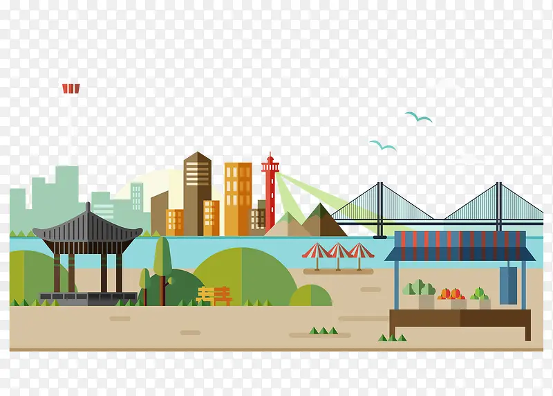 海边远景图PNG