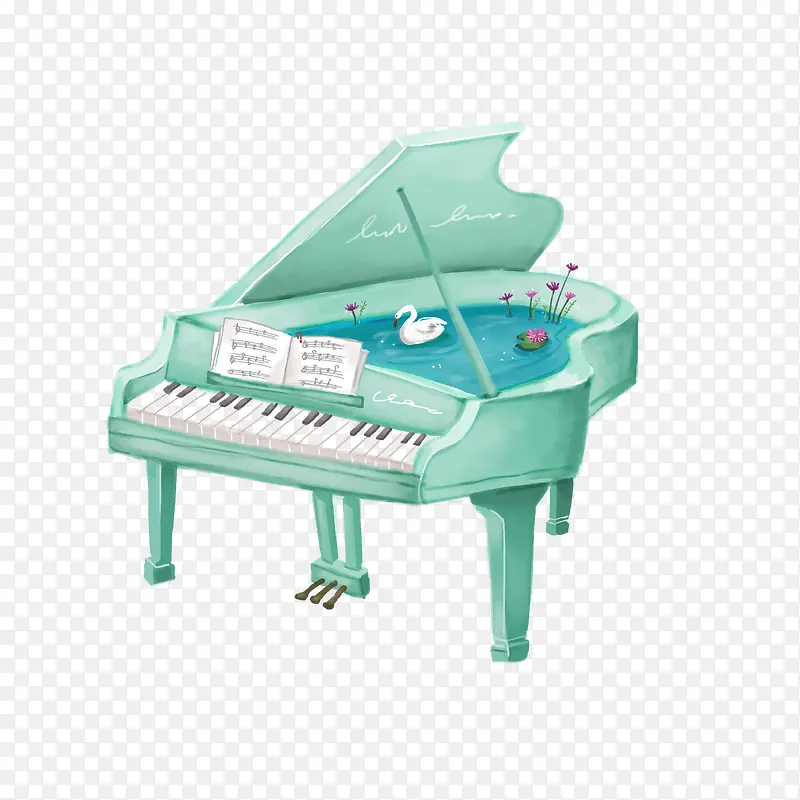 卡通水彩钢琴