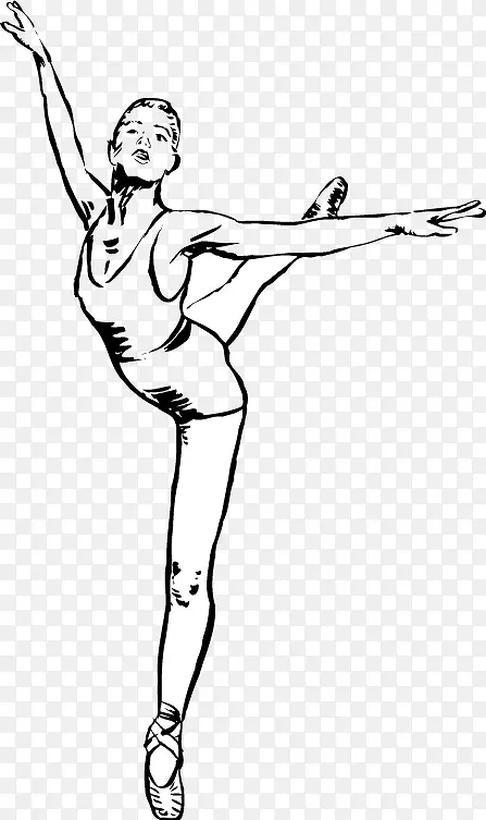 素描芭蕾舞女演员矢量