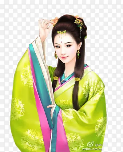 绿色汉服女子
