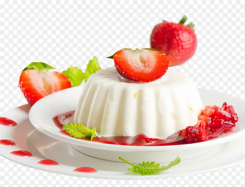 草莓布丁冰激凌冰淇淋草莓冰激凌