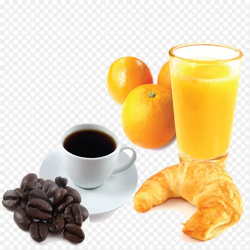 果汁面包和咖啡