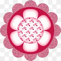 花边线条素材 花朵 装饰花  粉色 