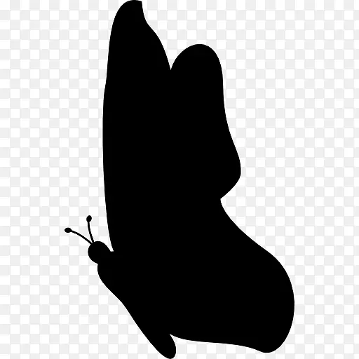 黑蝴蝶侧面轮廓形状图标