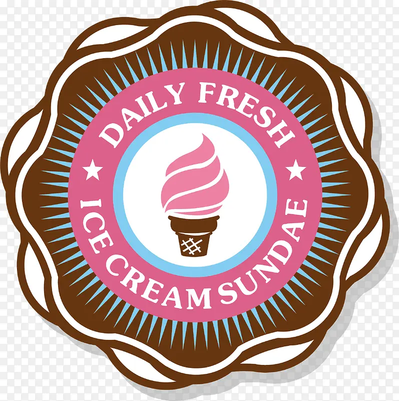 粉色甜品冰淇淋标签