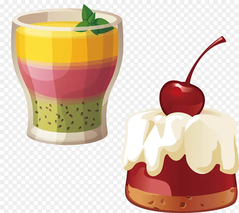 卡通水果蛋糕饮料设计