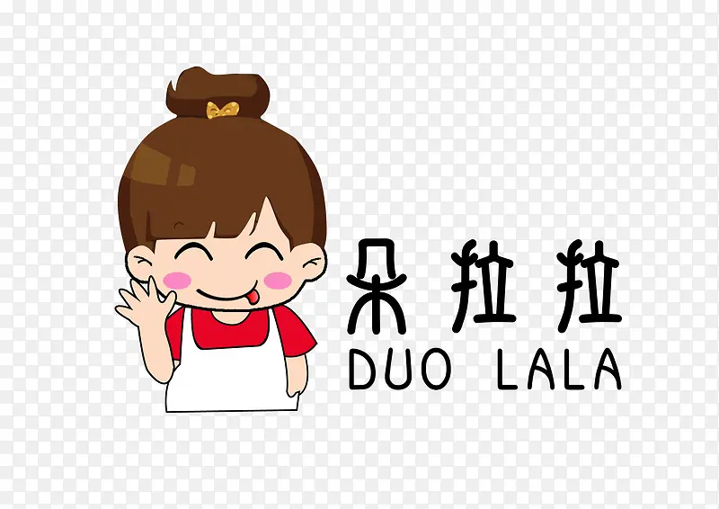 朵拉拉 logo卡通小女孩红白