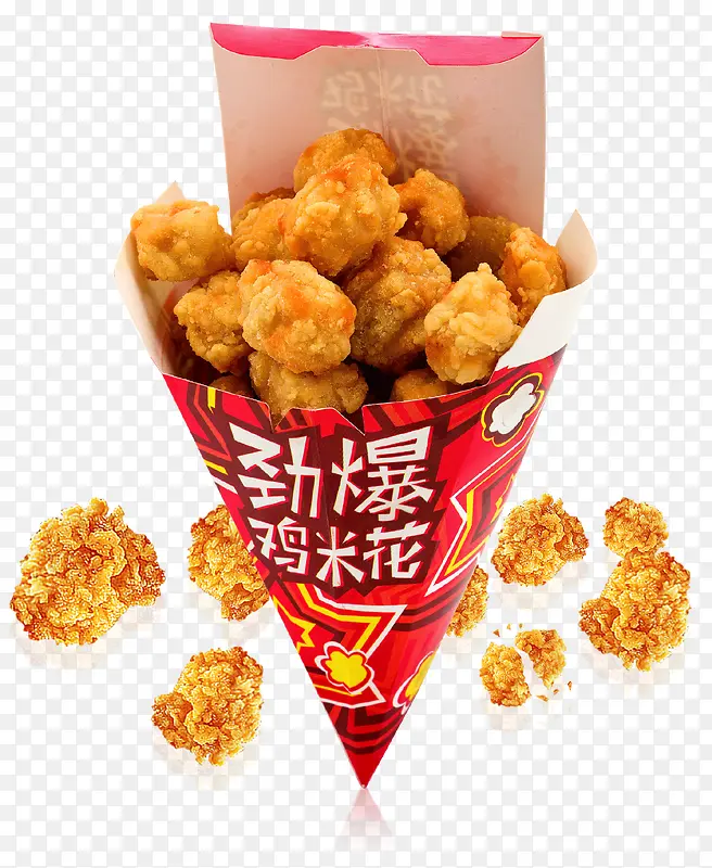 矢量劲爆鸡米花食物