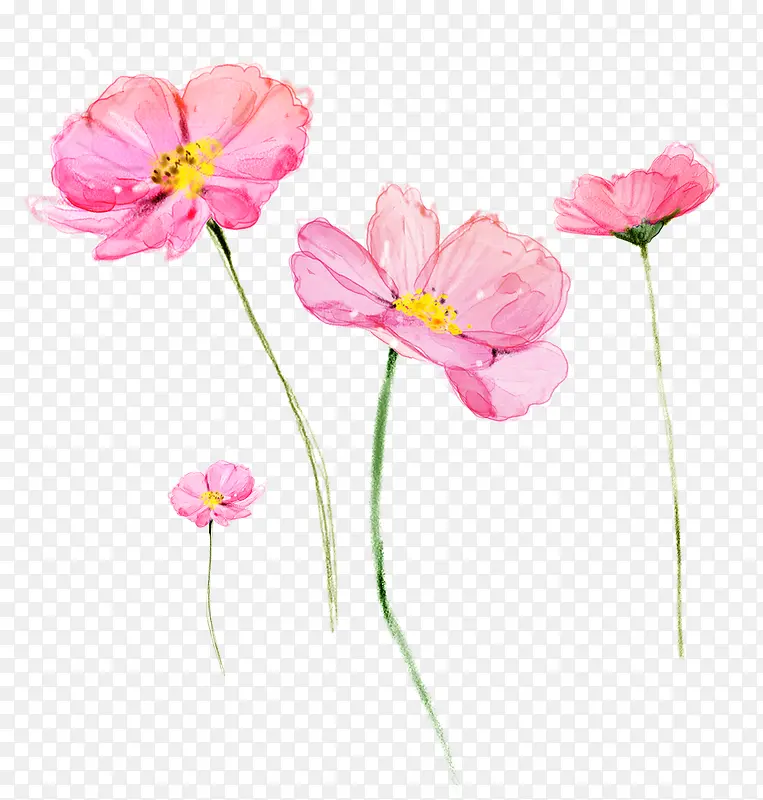 粉色梦幻鲜花装饰图案