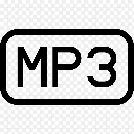 MP3音频文件概述了矩形界面符号图标
