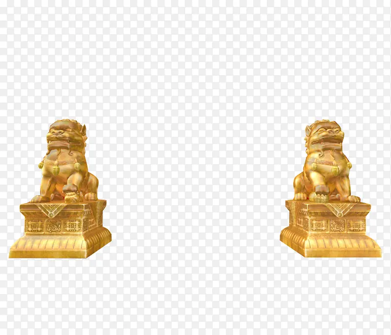 宫门口金色狮子效果图PNG图片素材下载_图片编号qvjzpzlq-免抠素材网