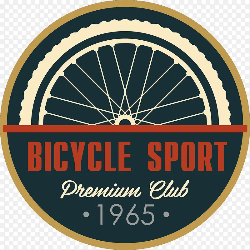 欧洲旧式自行车轮胎主题圆形邮票