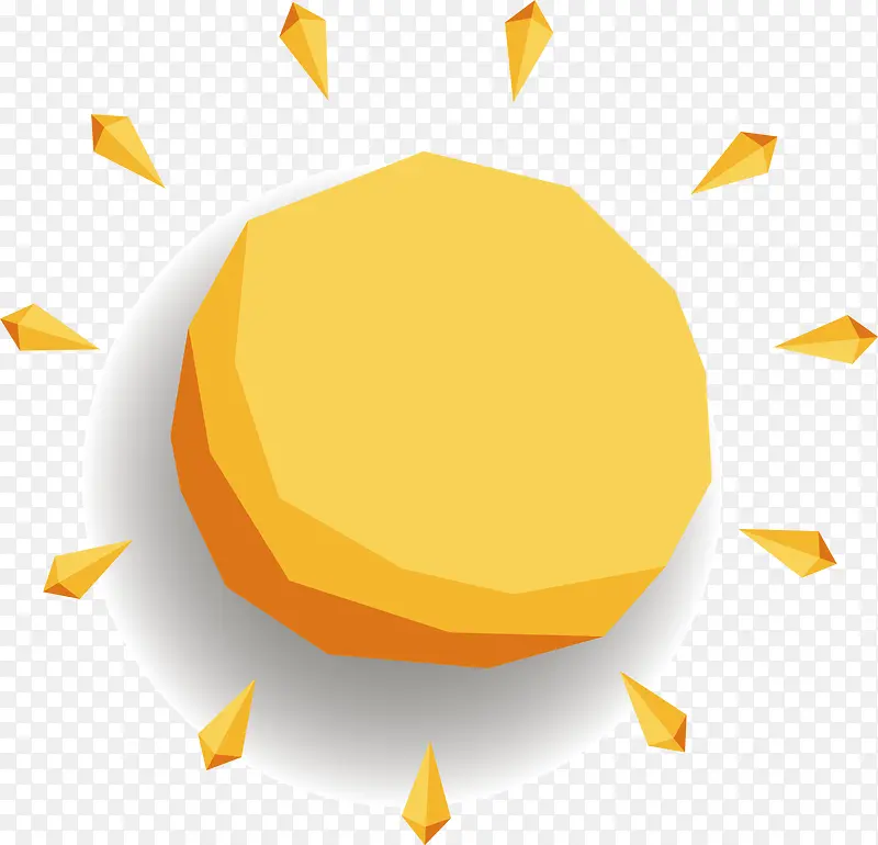 黄色几何太阳